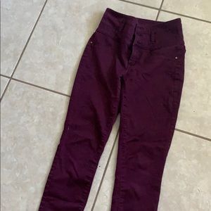 maroon jeans
